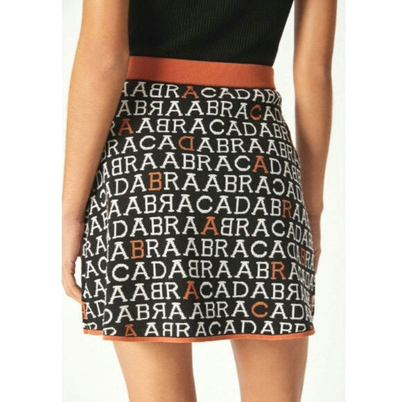 Anthropologie Maeve Abracadabra Knit Mini Skirt Boho Retro Statement Skirt XS - Picture 6 of 11